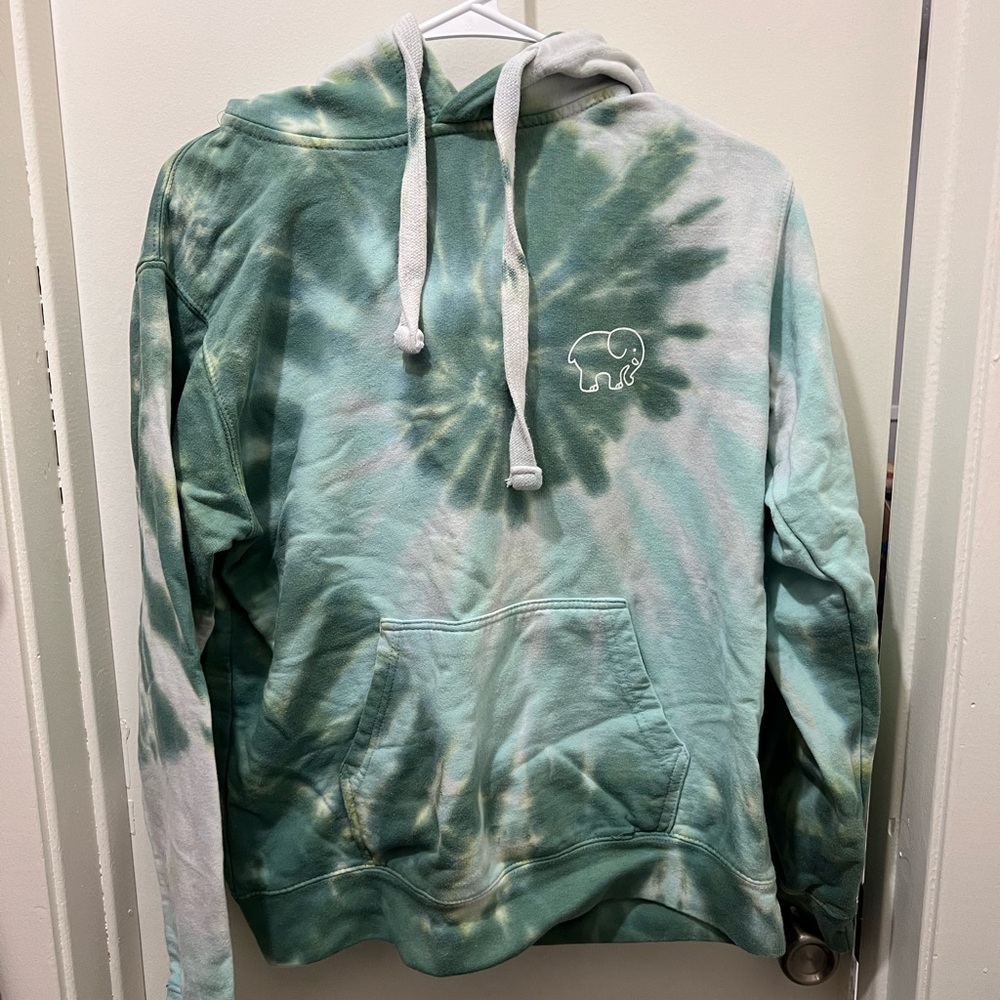 Ivory Ella Green Tie-Dye Elephant Hoodie